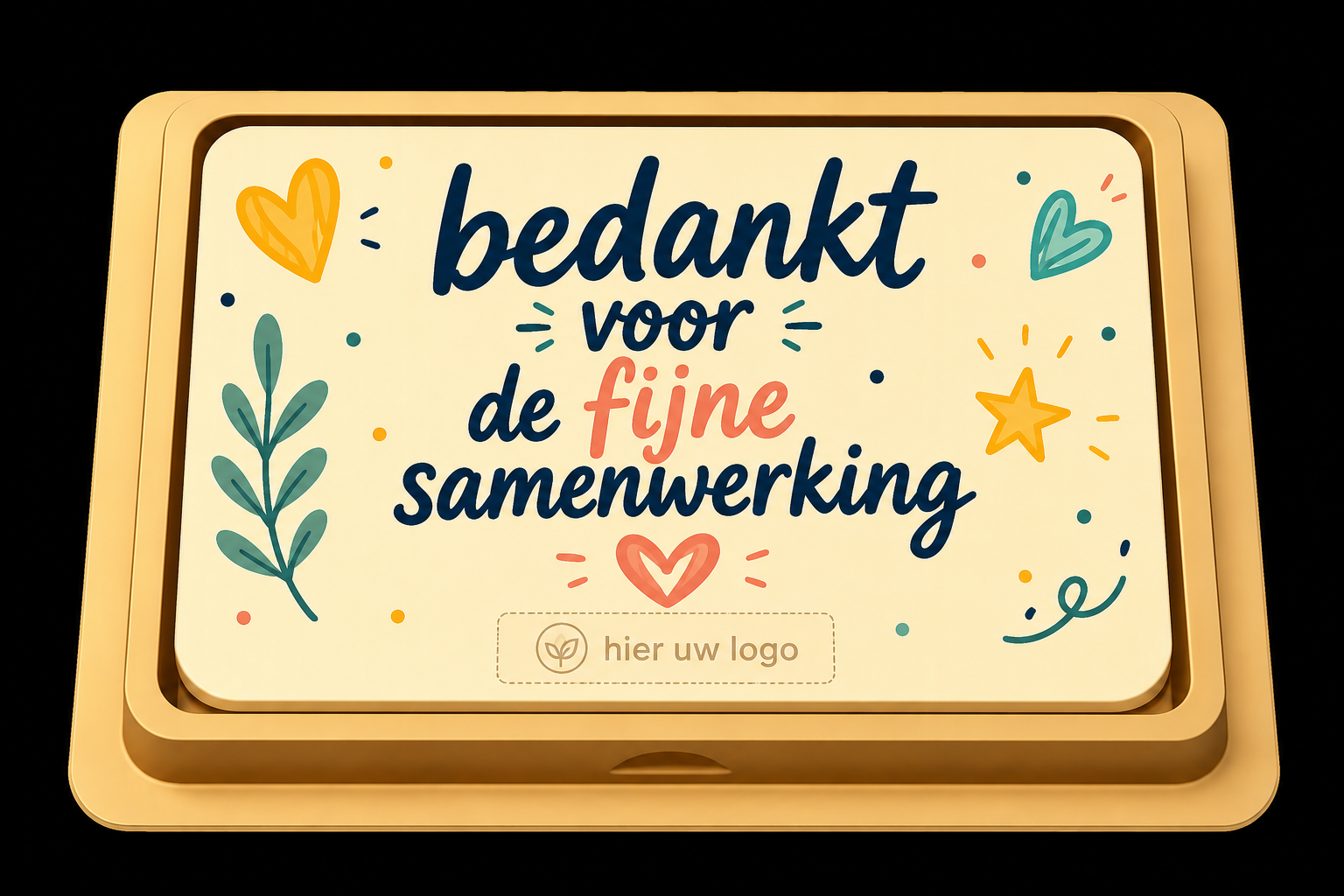 fijne samenwerking,chocolade tablet